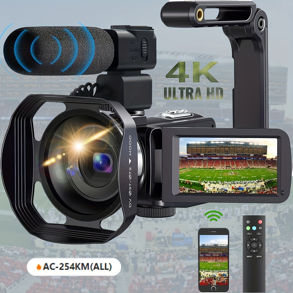 Cámara Digital 4K, videocámaras de , grabación WiFi, Zoom Digital  18X, cámaras portátiles de 64MP, Profesionales - AliExpress