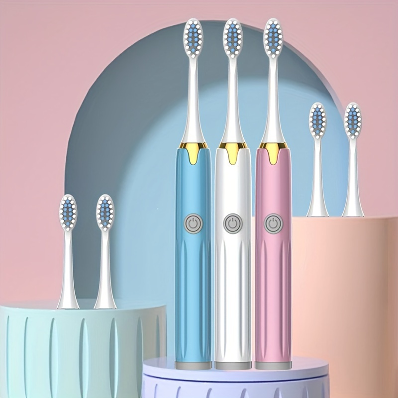 

Ultrasonic Electric Toothbrush Kit B1 - 5 Soft Bristle Heads, 5 Cleaning Modes, Long-lasting Battery, Waterproof Oral Care For Adults & Couples, Ideal For Home & Travel
