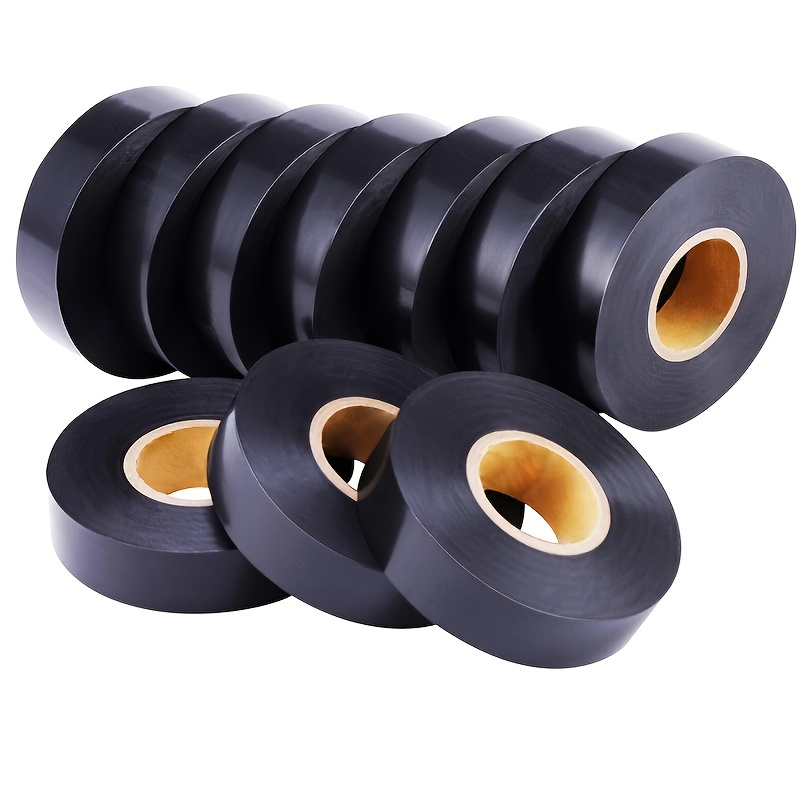 

10pcs Premium Black Electrical Tape, Pvc Material, Waterproof, High Temperature Resistant, Durable Insulating Adhesive - Perfect For Home And Industrial Electrical Projects