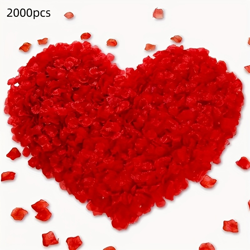 10000 Pezzi Di Petali Di Rosa Artificiali Rossi Per Matrimonio, Decorazione  Romantica Della Stanza, Proposta, San Valentino E 50 Pezzi Di Palloncini In  Foglio Di Alluminio A Forma Di Cuore Rosso Da