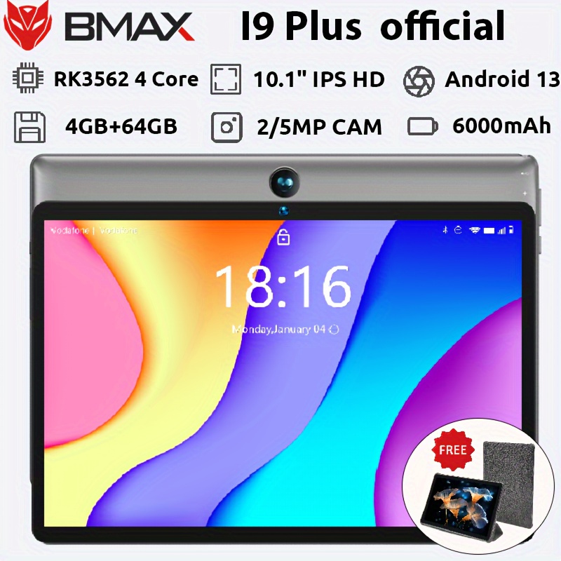 

Bmax I9 Plus Tablet Rk3562 4-core 4gb Ram 64gb Rom, 10.1 Inch Ips 1280x800 Screen 2mp Front 5mp Back Camera, Type-c Tablete G-sensor Bt 5.0, 6000mah, Android 13, Free Gift For Case