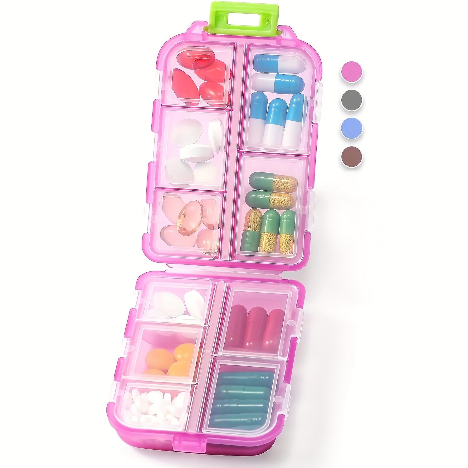 Organizer per pillole da viaggio - Custodia per pillole a 10 scomparti,  scatola per pillole compatta e portatile, perfetta per la conservazione in  movimento, porta pillole per borsa, 100% nuovo