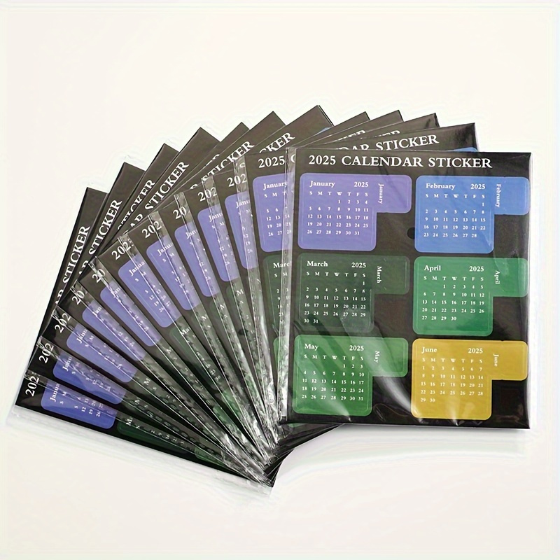 

2025 Calendar Stickers Set: 12 Month Index Stickers For Your Planner Or Diary