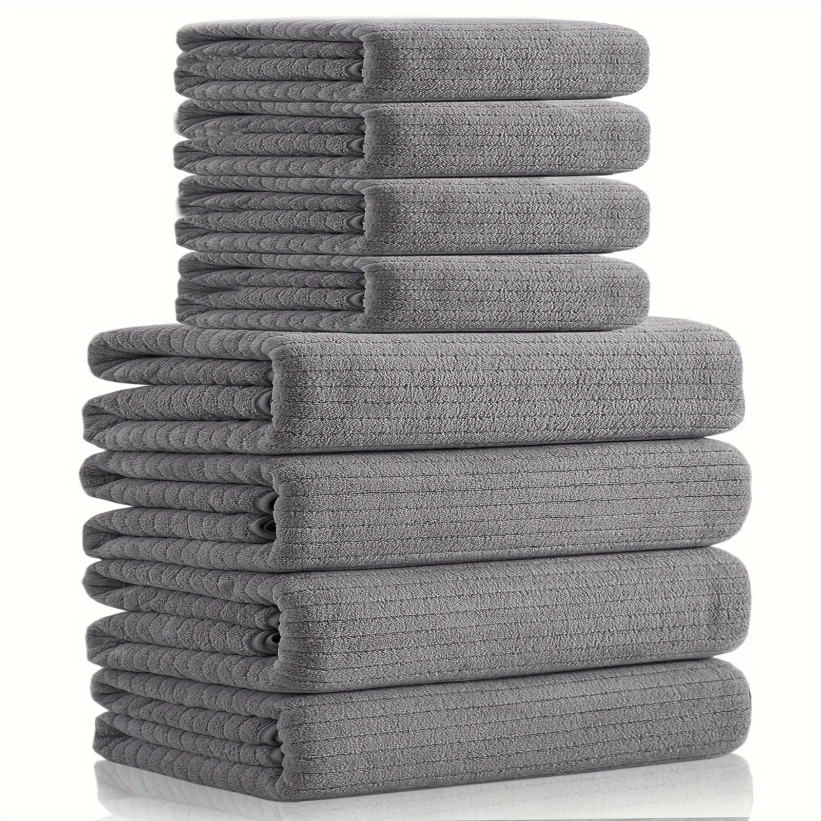 

8pcs Solid Color Towels Set, Bath Towels 28in*55in & Hand Towels 14in*30in, Super Soft Breathable Bathroom Towels, Highly Absorbent Shower Towel, For Beach Spa Gym Hotel, Bathroom Supplies