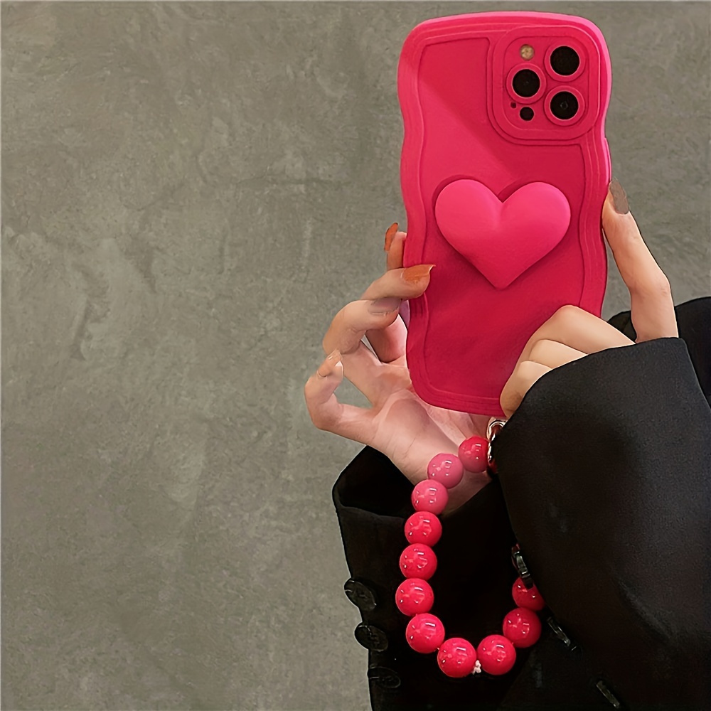 Temu Cute Flowers Hearts Design Transparent Soft Case With Beads Chain  Bracelet Wrist Strap For Apple Iphone 14 13 12 Pro Max 11 Xr X Xs Plus -  Cell Phones & Accessories - Temu 16.49