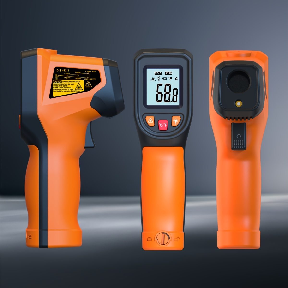  Infrared Thermometer Gun, Handheld Digital Laser Temperature Gun  57°F ~1022°F (-50°C ~ 550°C) with Battery and Newest Laser Positioning for  Cooking, Pizza Oven, Grill & Engine : Industrial & Scientific