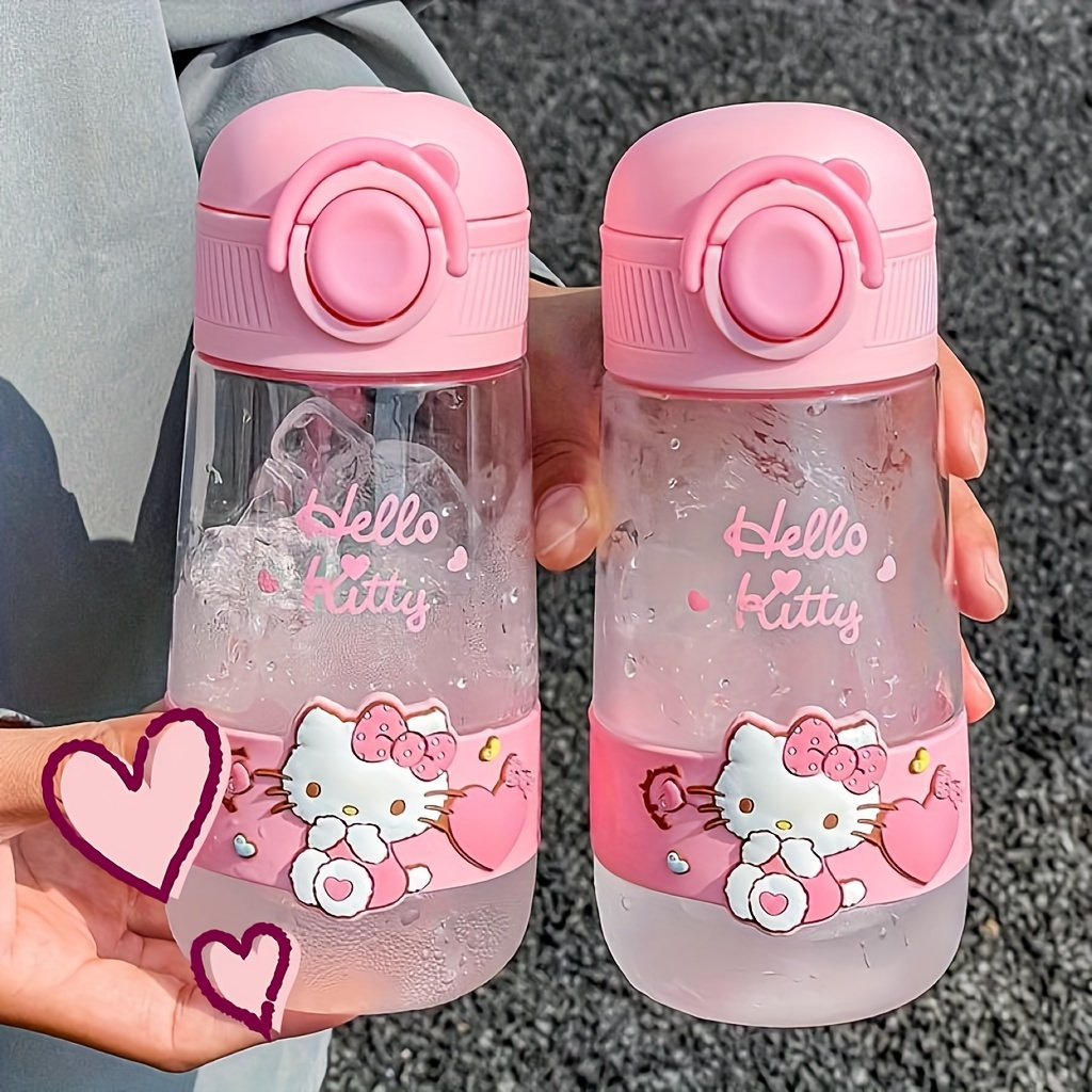 

1pc Hello Kitty Pink Bottle 16.90oz Portable Leak-proof Tritan Water Bottle For Family Daily Fitness Camping Outdoor Sports (straw Not Included)