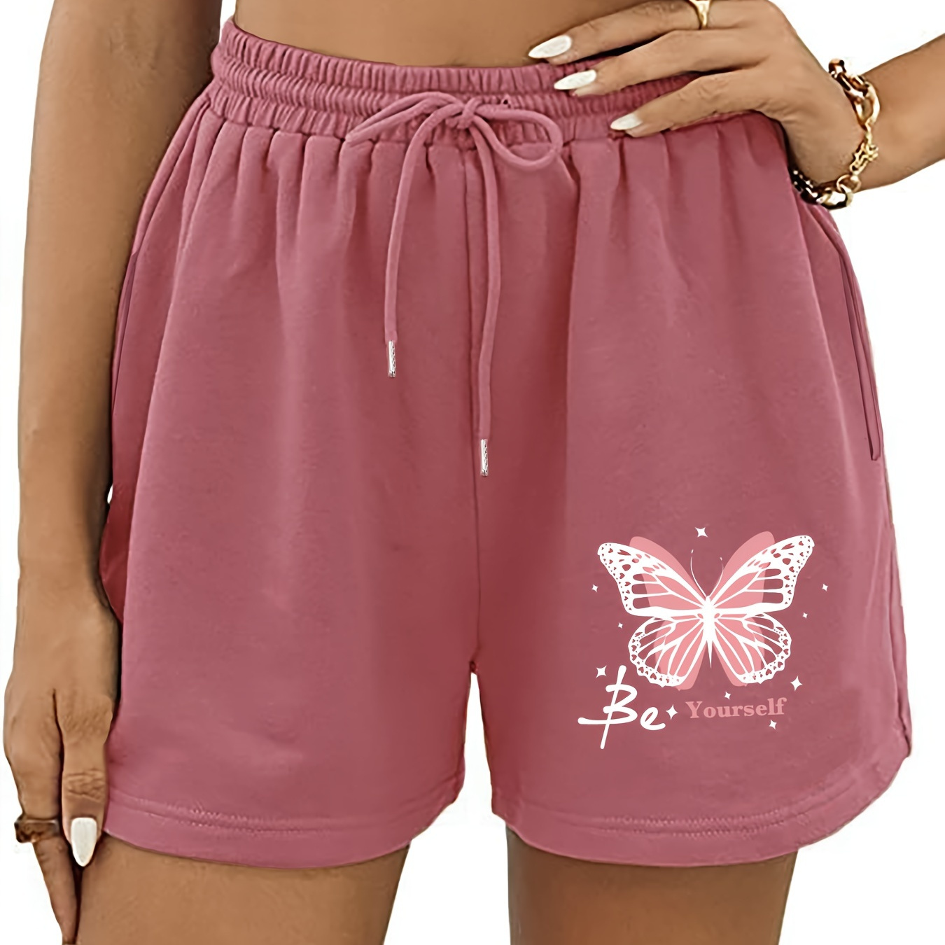 

Print Waist Shorts, Casual Drawstring Shorts For , Women's Clothing