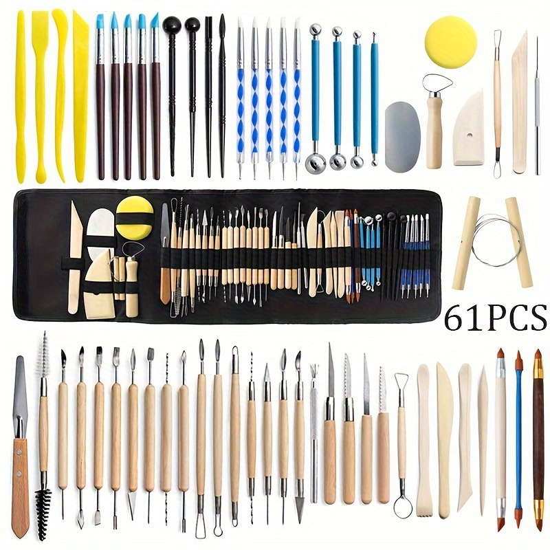 61Pcs Clay Tools Sculpting Pottery Tools Polymer Modeling Clay