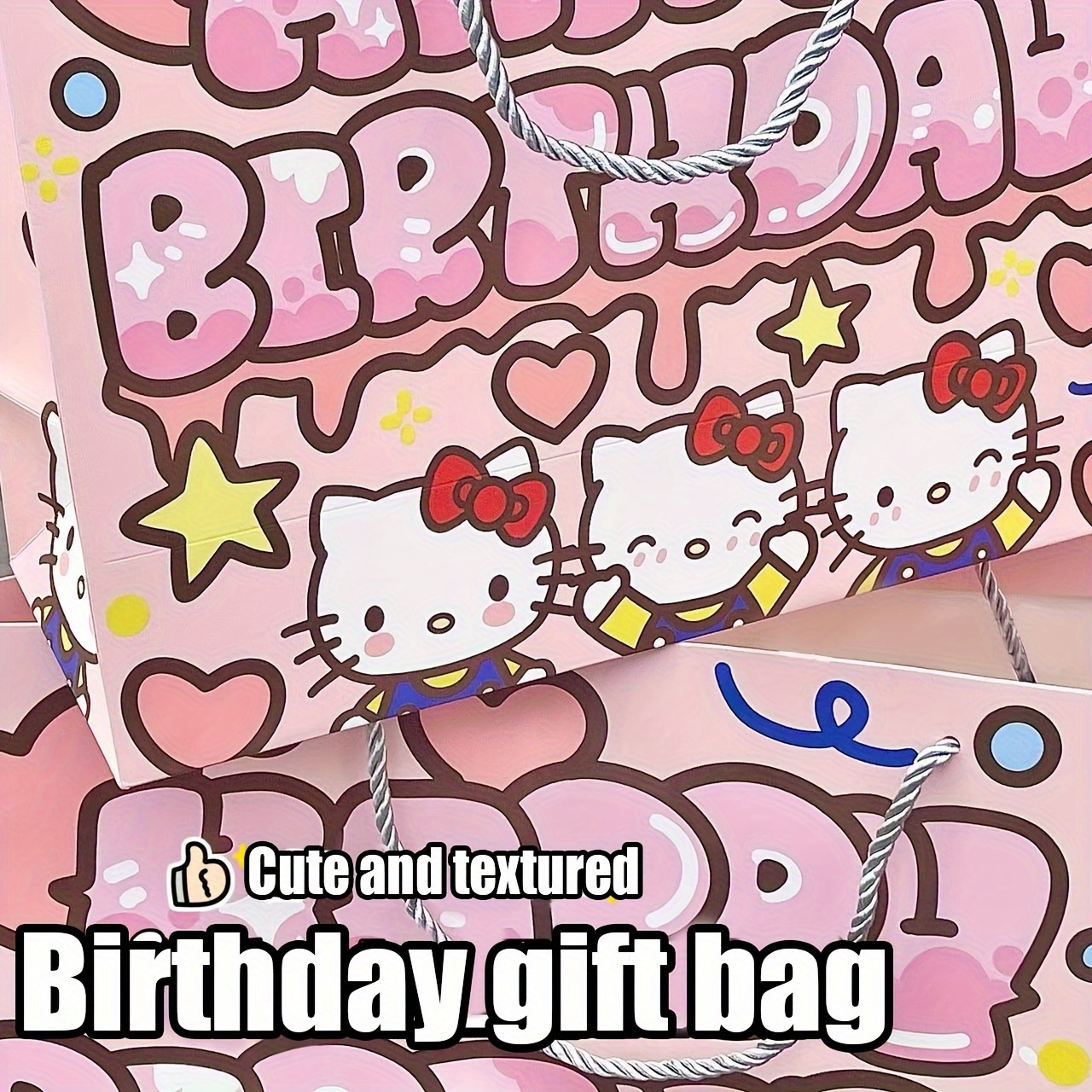 

Hello Kitty Cute Cartoon Birthday Gift Handbag Creative Blessing Gift Bag Shopping Bag Storage Bag
