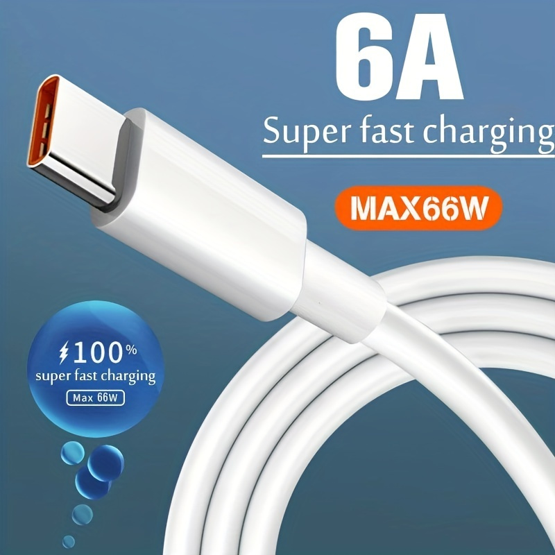

66w 6a Super Fast Charing Usb Type C Cable Data Cord For Android Phone Charger Usb C Cable