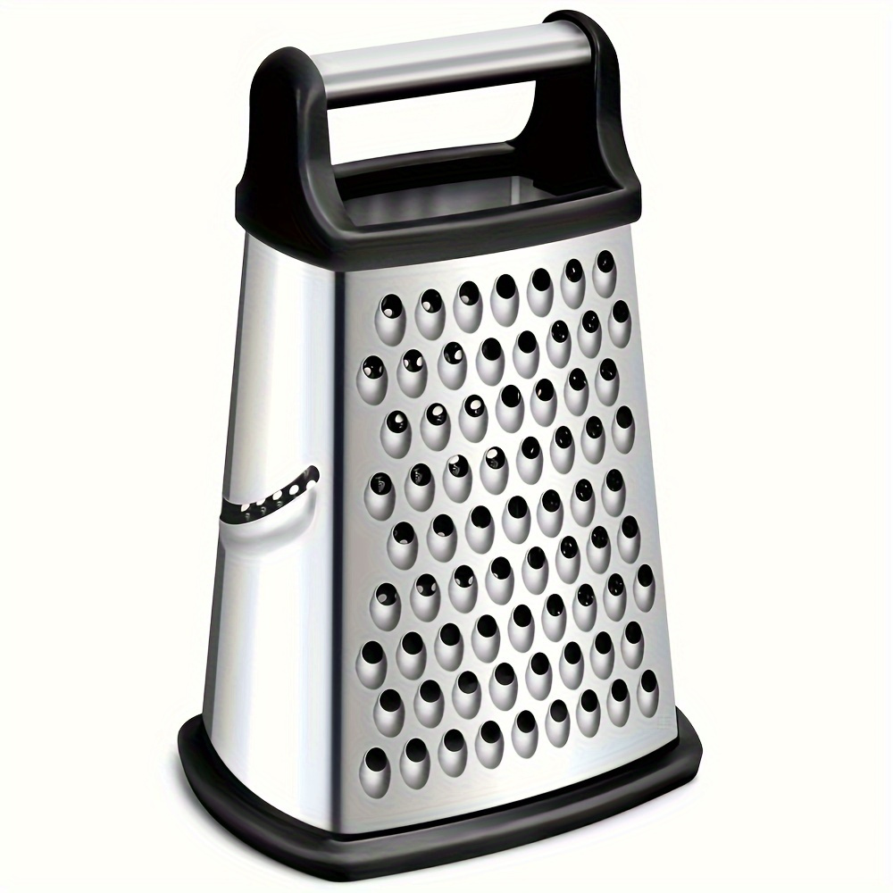 

1pc, Box Grater, Stainless Steel Vegetable Grater, Multifunctional Potato Grater, Ginger , Household Cheese Slicer, Vegetable Slicer, Manual Food With 4 Sides, Kitchen Stuff, Kitchen Gadgets