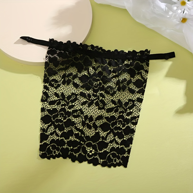 

Floral Lace Chest Cover, Semi-sheer Anti-peep Chest Shield Pads, Women's Lingerie & Underwear Accessories