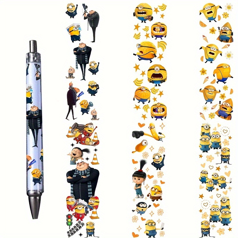 

Officially Licensed Despicable Me Character Themed Uv Dtf Pen Decal Set - 6 Pack, Self-adhesive Pvc Pen Wraps, Water Transfer Stationery Decor, Diy Office And Classroom Supplies