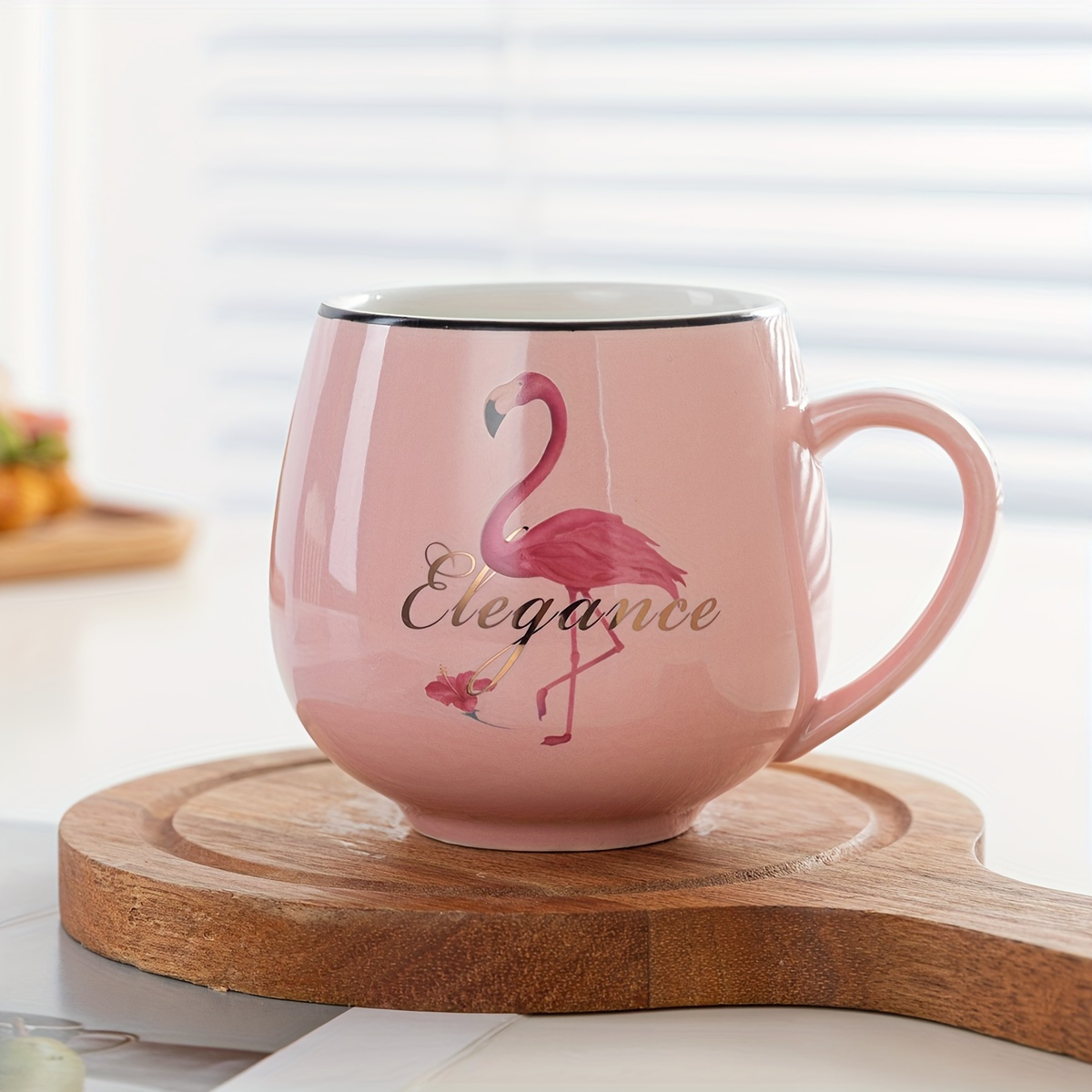 

Chic Pink Flamingo 13.5oz Ceramic Coffee Mug - Reusable, Hand-wash Only, Perfect For All Seasons & Holidays