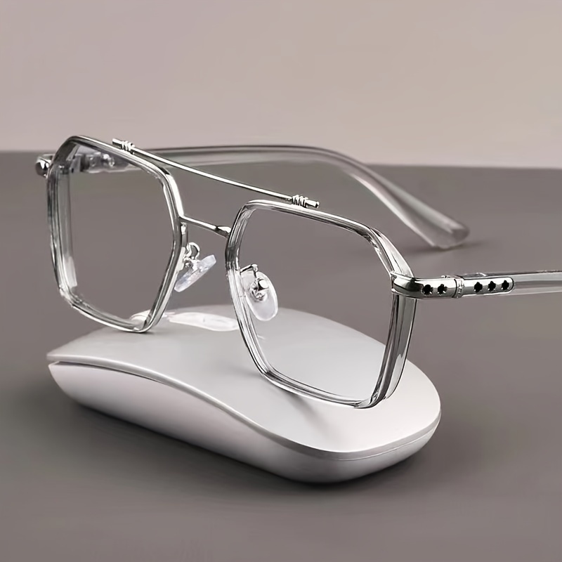 

Stylish And Domineering Men's Plain Glasses For 2024, Without Prescription, High-definition Student Glasses