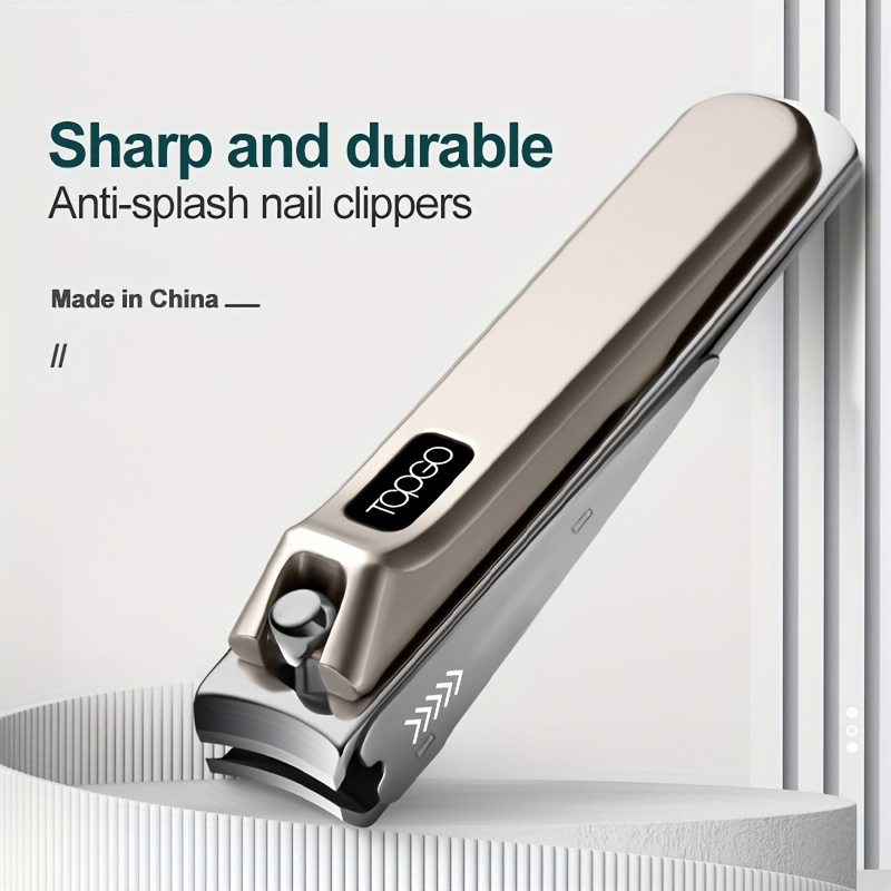 

1pc Anti-splash Nail Clippers, Sharp Edge Fingernail And Toenail Clipper Cutter, Thick Nail Trimmer, Stainless Steel Toenail Clipper For Manicure And Pedicure