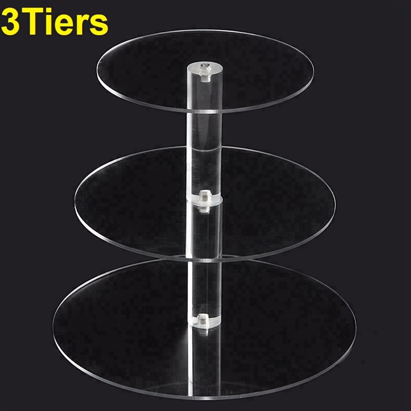 

1pc 3 Tier Acrylic Round Cupcake Stand, Dessert Display Holder, Wedding & Party Cake Holder Stand, For Home Wedding Birthday Festival Party, Table Decor, Serveware Accessories