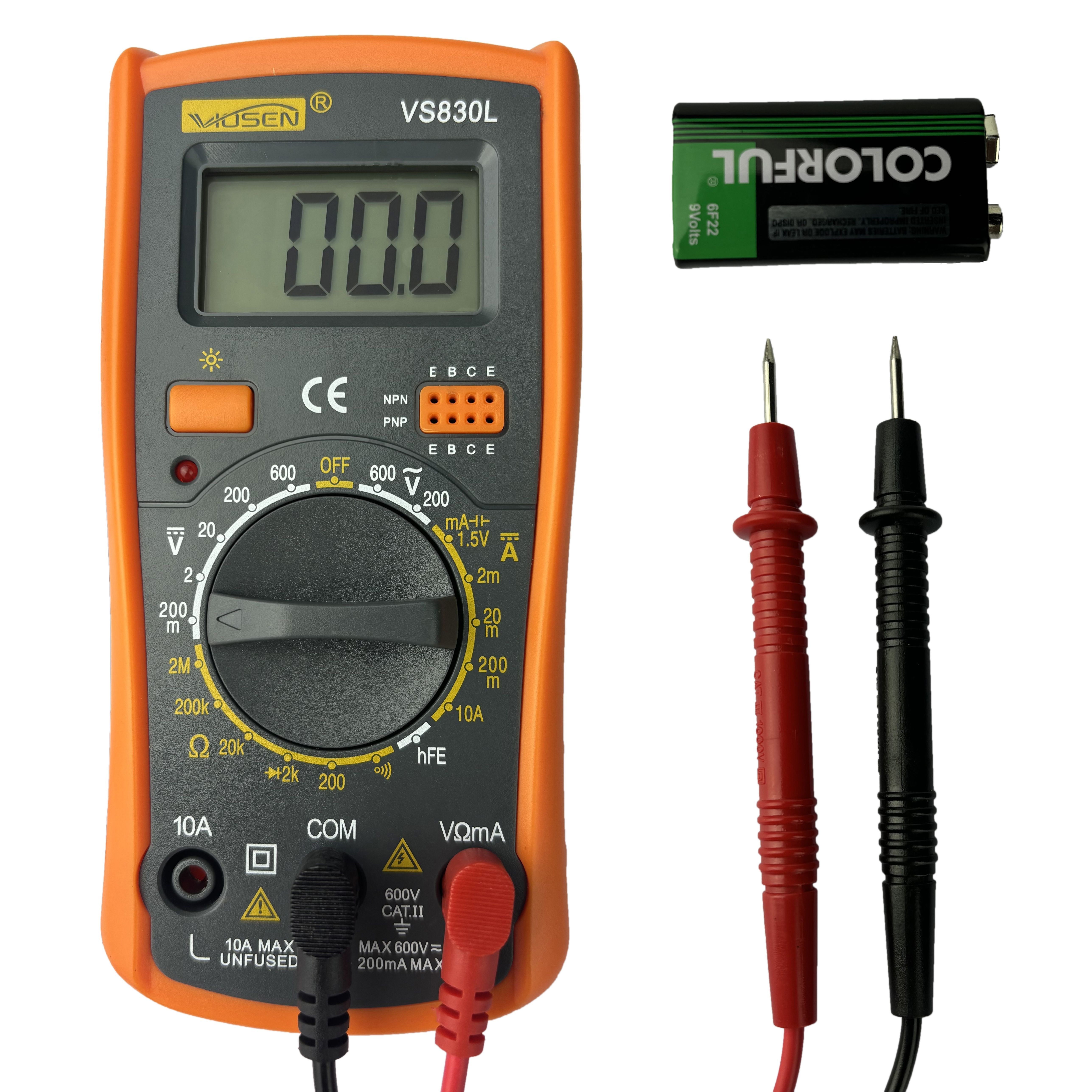 

Versatile Digital Multimeter With Dc/ac Voltmeter, Ohm Meter & Continuity Tester - Battery Operated, Non-rechargeable
