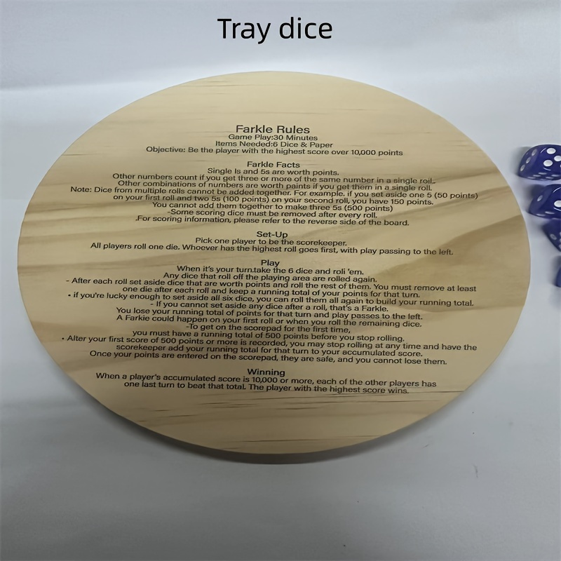 

Premium Wooden Farkle Dice Tray - Essential Party Accessory For Dice Enthusiasts