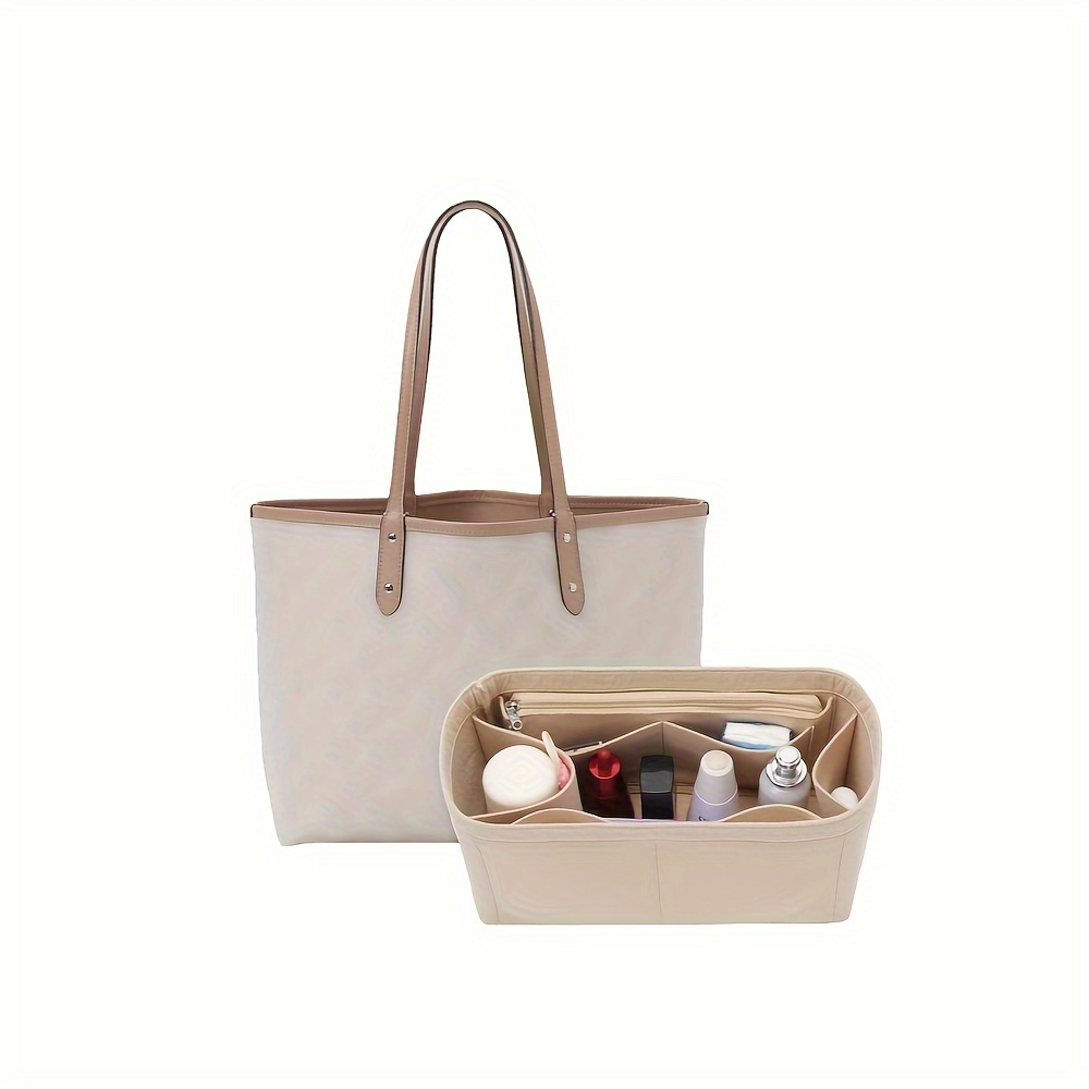 

Minimalist Solid Color Insert Pouch, Lightweight Space Saving Bag For Tote Bag, Versatile Liner Bag