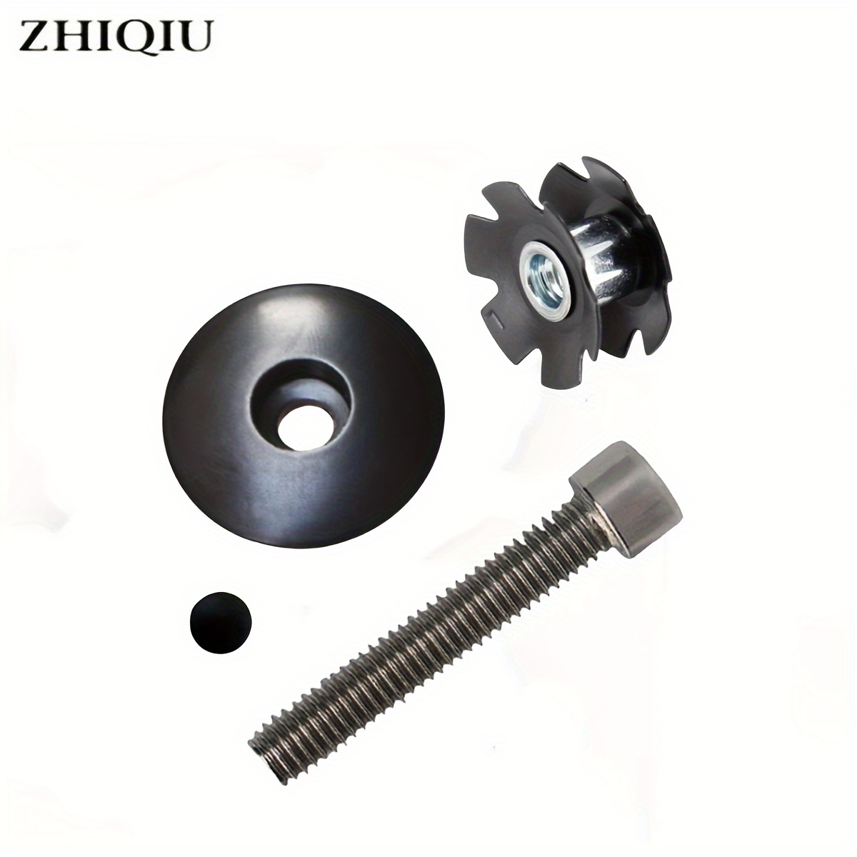 

Zhiqu Bike Headset Stem Top Cap Cover With Screw, Headset Star Nut And Dust Cap, Fit For 1-1/8 Inch