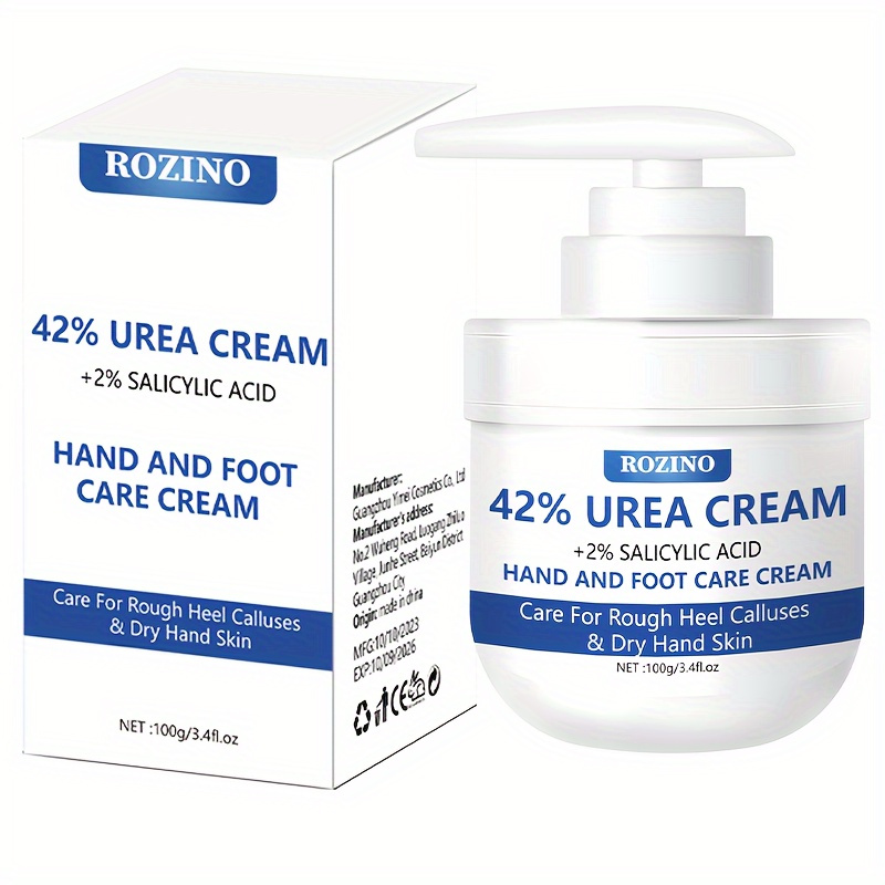 

100g 42% Urea Cream + 2% Salicylic Acid, Hand And Foot Care Cream For Rough Heel, Dead Skin Exfoliator Moisturizer & Rehydrate - For Thick, Cracked, Rough, Dead & Dry Skin - For Feet, Elbows And Hands