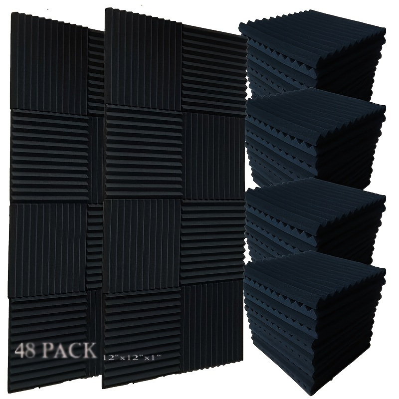 

48pcs Sound-absorbing Foam Panels, Suitable For Recording Studio, Size: 30*30*2.5cm