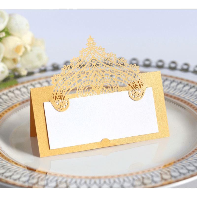 

50pcs Lace Table Place Cards - Perfect For Weddings, Birthdays, And Events!