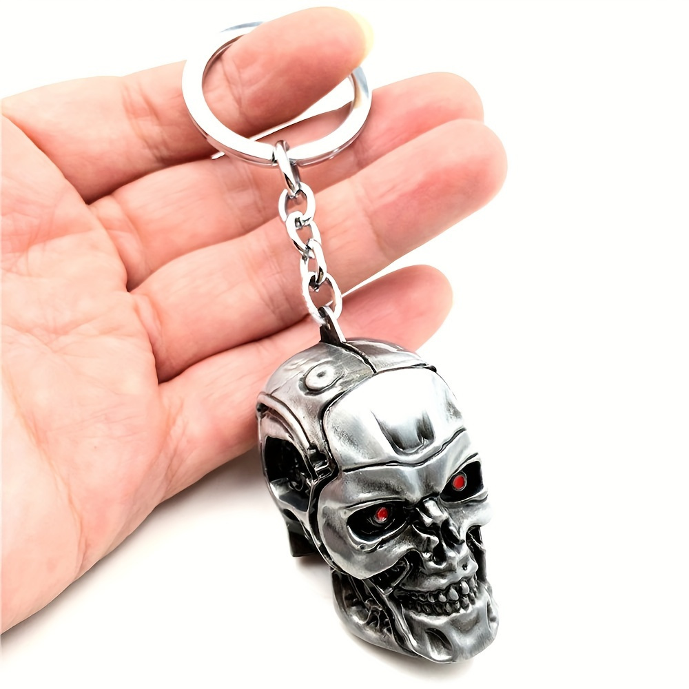 

Red- Funky Skull Keychain, 3d Miniature Zinc Alloy Skeleton Keyring, Novelty Car Key & Bag Accessory, Cool Personalized Gift For Wear