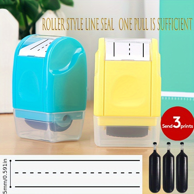 

2 Dotted Handwritten English Lines With Practice Roller Seals Suitable For Parents And Teachers To Automatically Fill Ink Lines With Roller Seals, Teacher Office Handwritten Practice Classroom Gifts