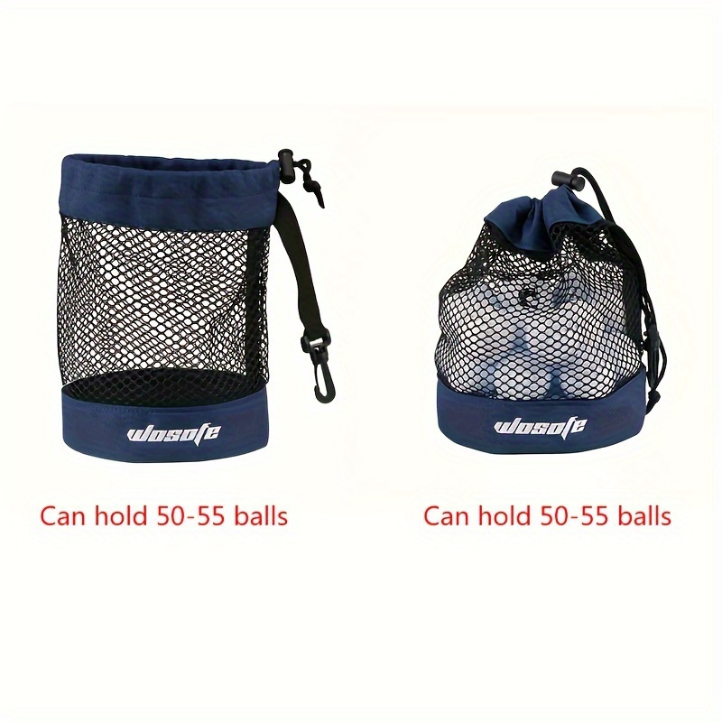 

1pc Dark Blue Golf Ball Mesh Bag, Breathable Foldable Nylon Storage Bag With Drawstring, Convenient Storage Bag With Buckle