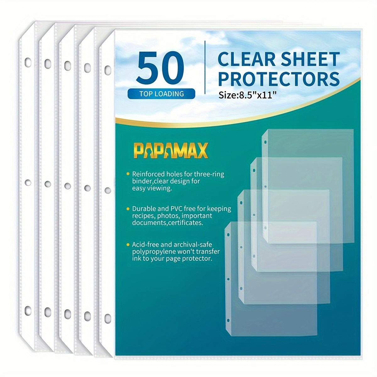  Colarr 600 Pack Colored Edge Plastic Sheet Protectors for 3  Ring Binder Sleeves 11 Hole Page Protectors for 3 Ring Binder Clear Paper  Sleeves Protector Fits 8.5 x 11 Paper, 9.25 x 11.25 Top Loaded : Office  Products