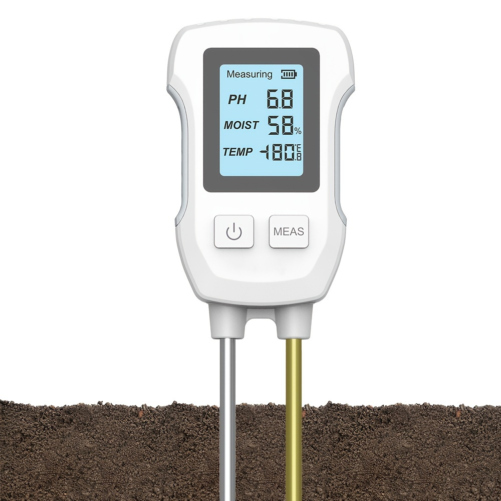 

1pc, Double Needle Ph Humidity, Temperature, High Precision, High Pigment Lcd Screen Three-in-one Soil Detector