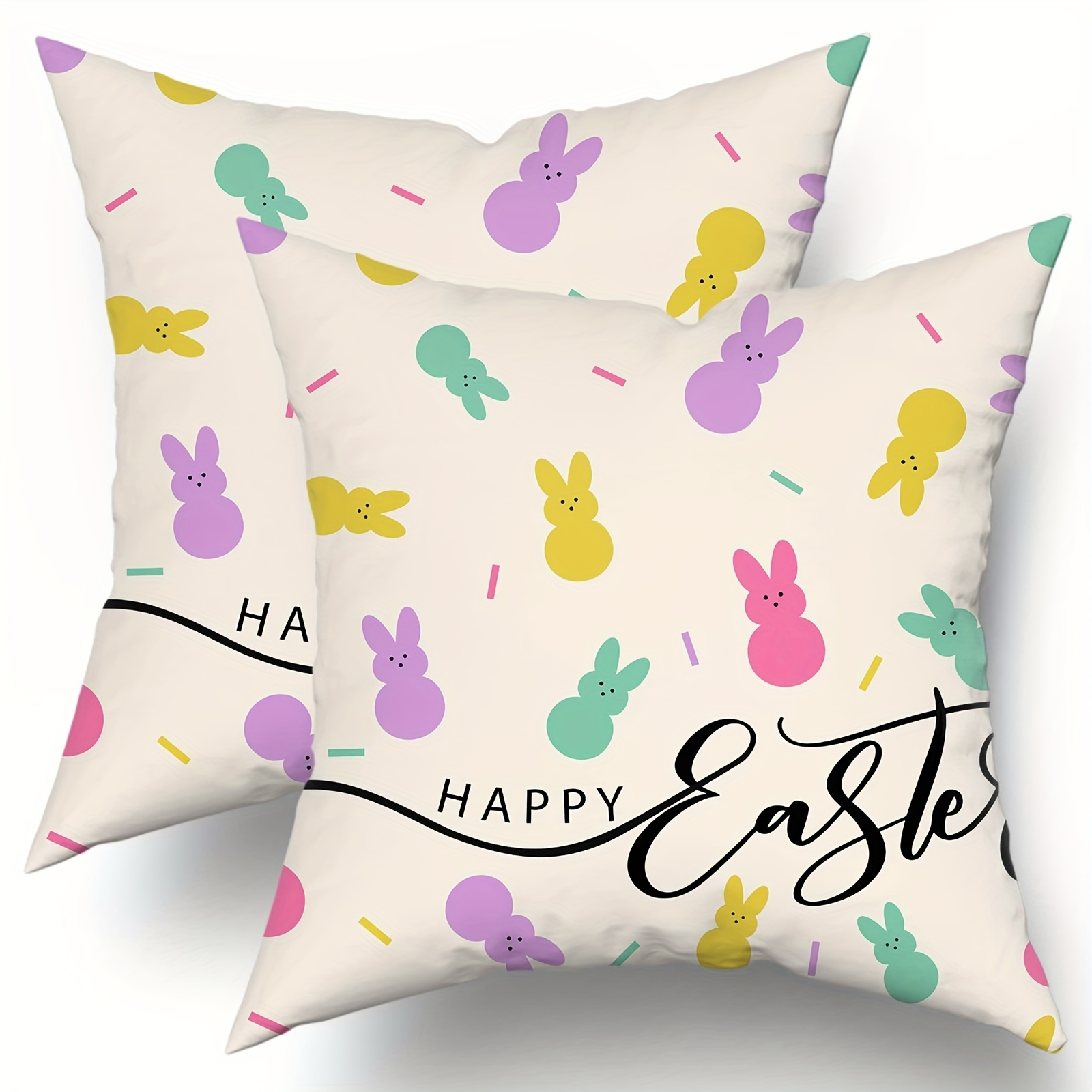 

2pcs Rabbit Easter Throw Pillow Cover, Home Decor, Room Decor, Office Decor, Living Room Decor, Sofa Decor (no Pillow )