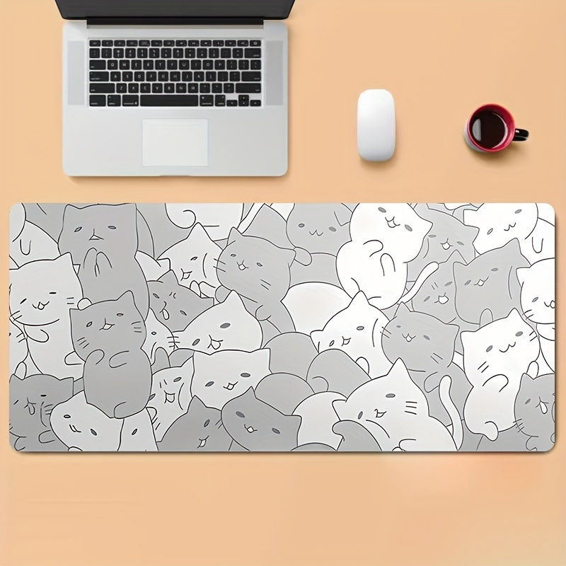 

Cute Kitten Pattern Mouse Pad Oversized Mouse Pad Office Learning Computer Desktop Pad Gaming Keyboard Pad Lock Edge Non-slip Pad