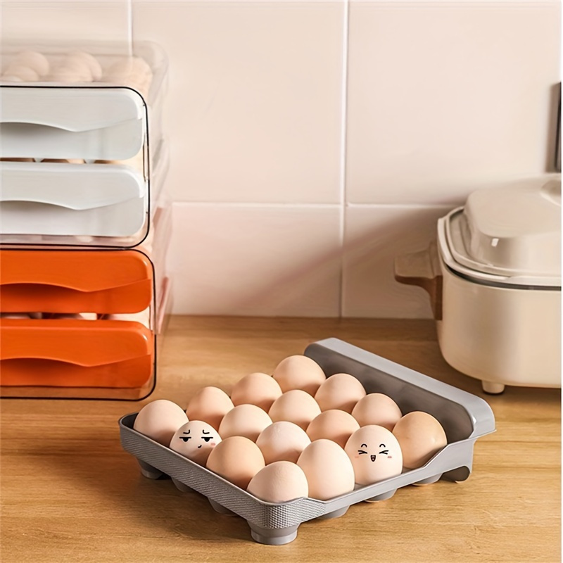 

32-grid Household Egg Storage Box, Refrigerator Storage Box, Household Drawer Style Food Grade Kitchen Egg Preservation Box, Multiple Colors Available