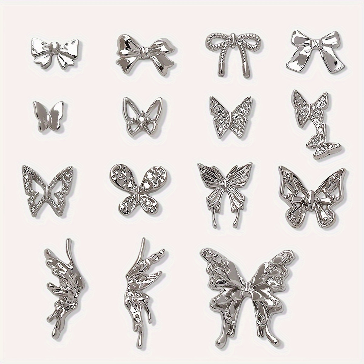 8pcs 2024 Pattern Nail Charms, Alloy Rhinestones Letter Charms For Acrylic  Nails, Golden Silvery Nail Jewelry For Nail Decoration