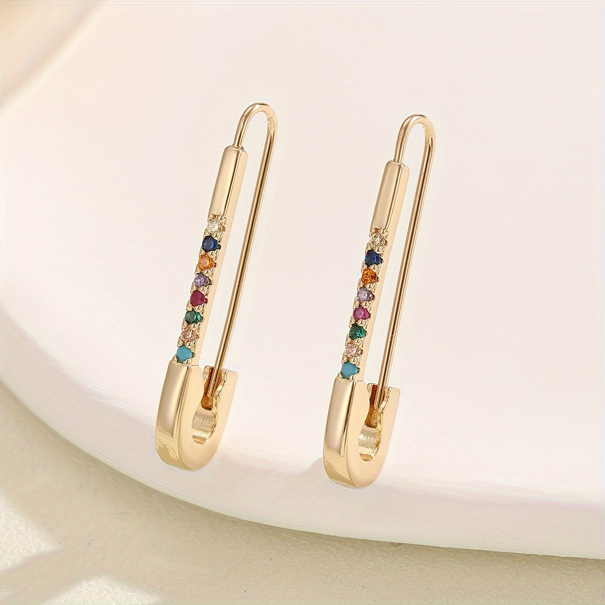 

Elegant Copper Earrings With Synthetic Zirconia, Fashionable Daily & Gift Wear, For All , Easter Accessory