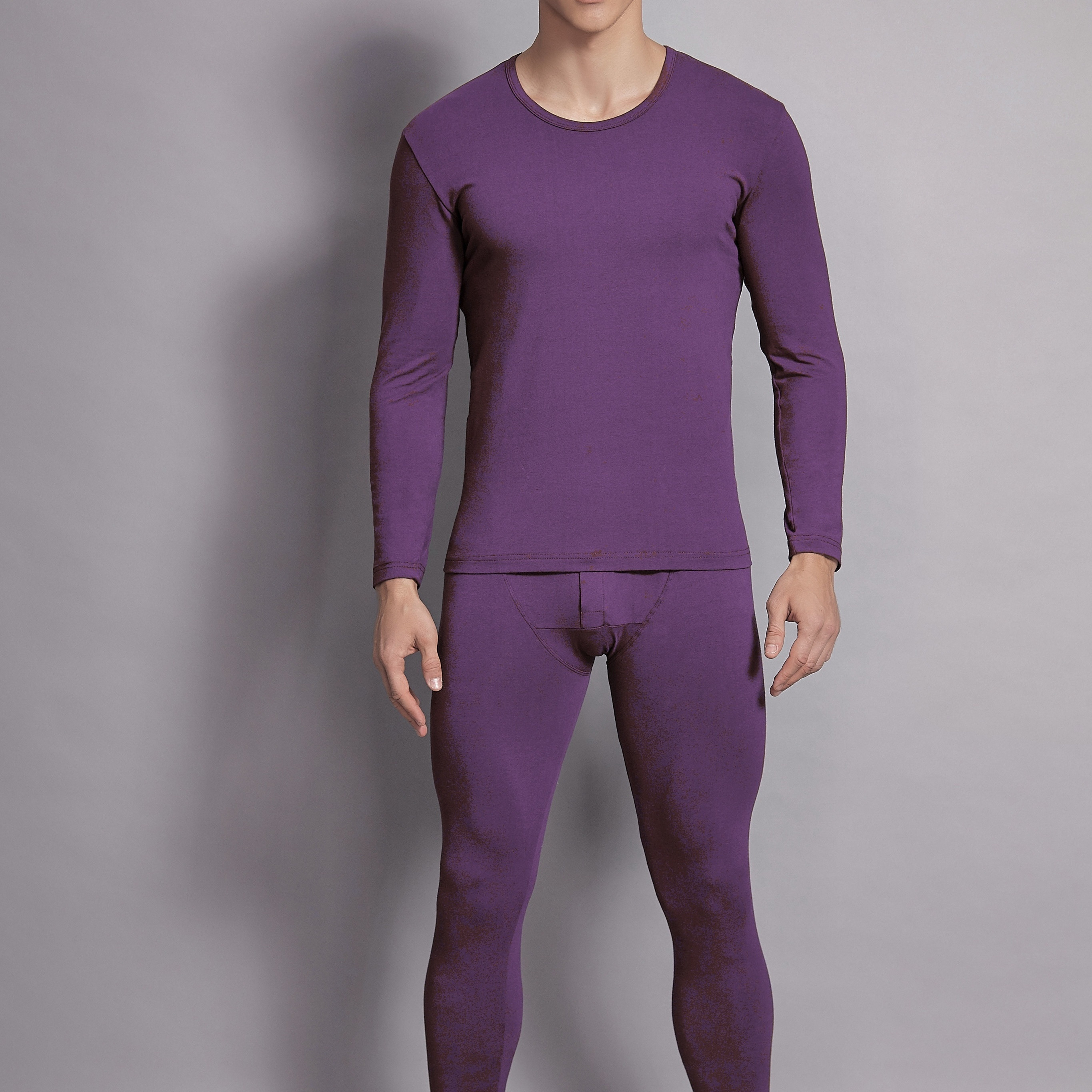 Men's Thermal Underwear Tops Crew Neck Base Layer Long - Temu