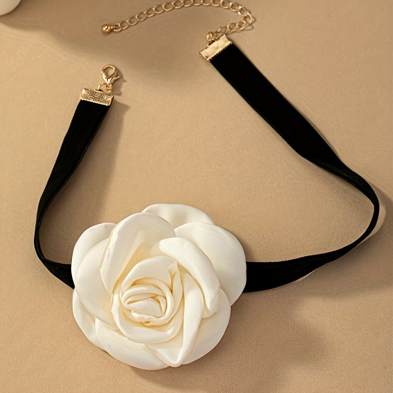 

Flower Choker Necklace Boho Flower Collar Choker Necklace Vintage Charm Choker Necklace For Party Wedding Banquet Wear