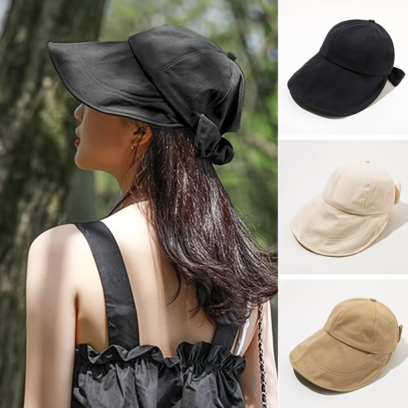 

Summer Outdoor Big Brim Sun Hat Women's Bow Baseball Cap All-match Bucket Hat