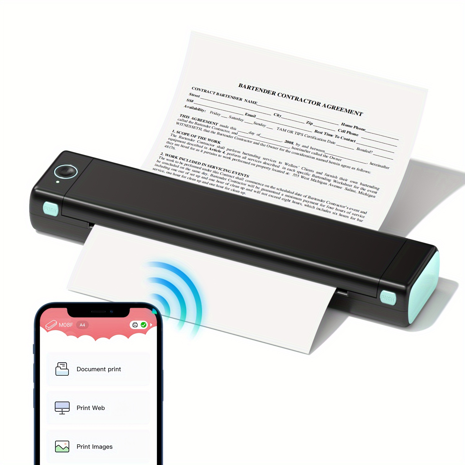  Mini impresora de bolsillo, Bluetooth portátil sin tinta para  fotos móviles, impresora térmica compatible con iOS + Android para  asistencia de aprendizaje, notas de estudio, diario, diversión, trabajo :  Productos de