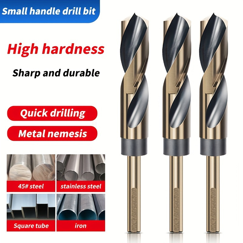 

High-durability Cobalt Drill Bit Set - 12mm, 14mm, 16mm, 18mm Sizes With Extended Shank For Hard Steel & Iron - Uncoated High-speed Steel