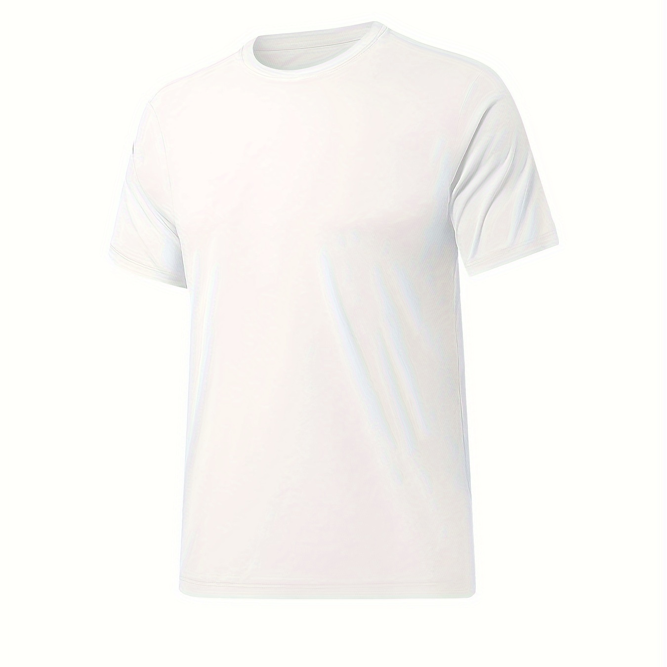 

Men's Solid T-shirt, Casual Short Sleeve Crew Neck Tee, Men's Clothing For Outdoor