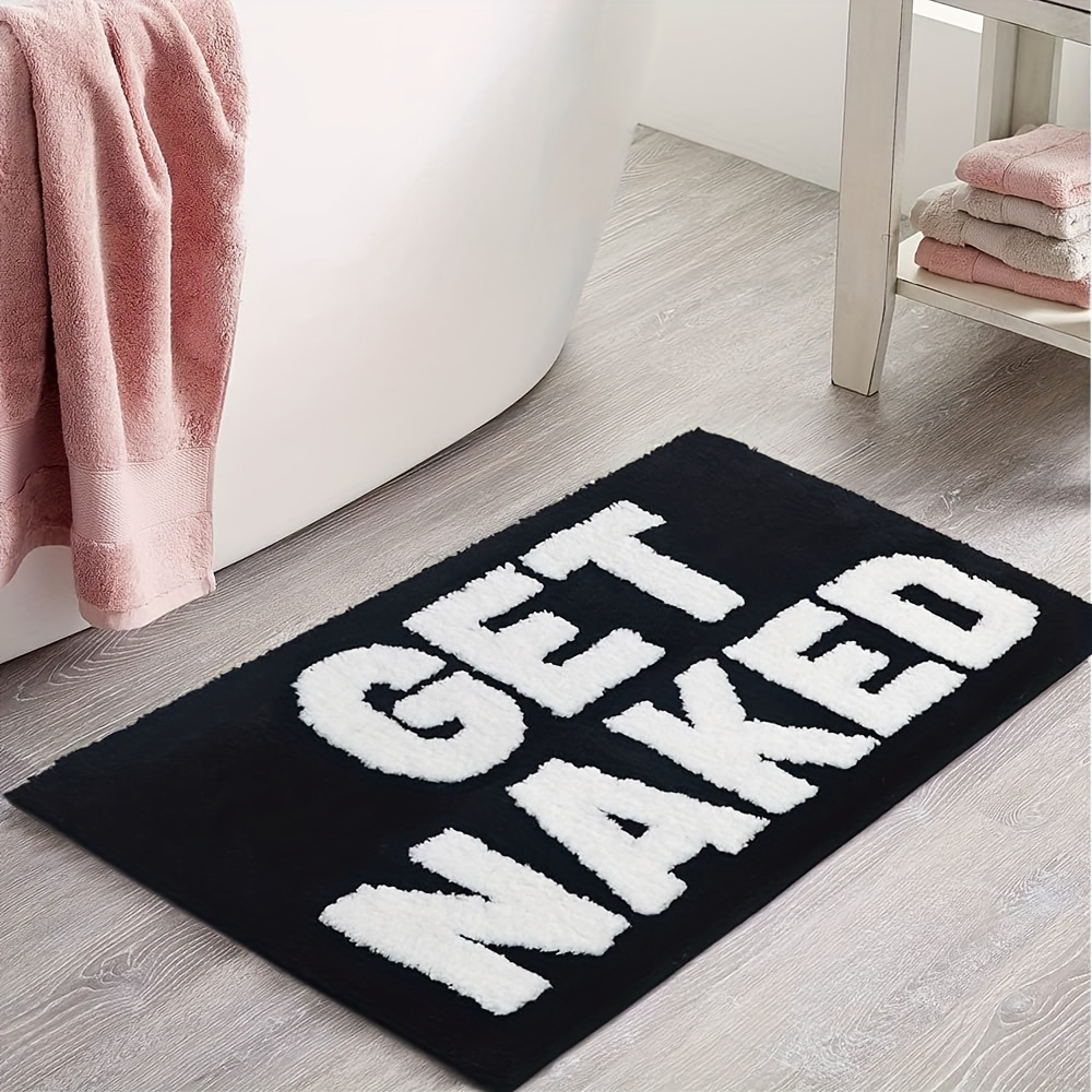 Get Naked' Cotton Bath Mat Rug, Bathroom Shower, 50cm x 70cm -Off