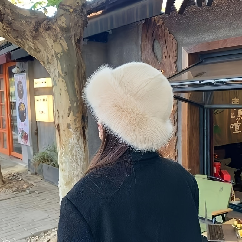 

Women's Bucket Hat - , Warm Imitation Fur Lined, Stylish And Cozy Fur Fisherman Style