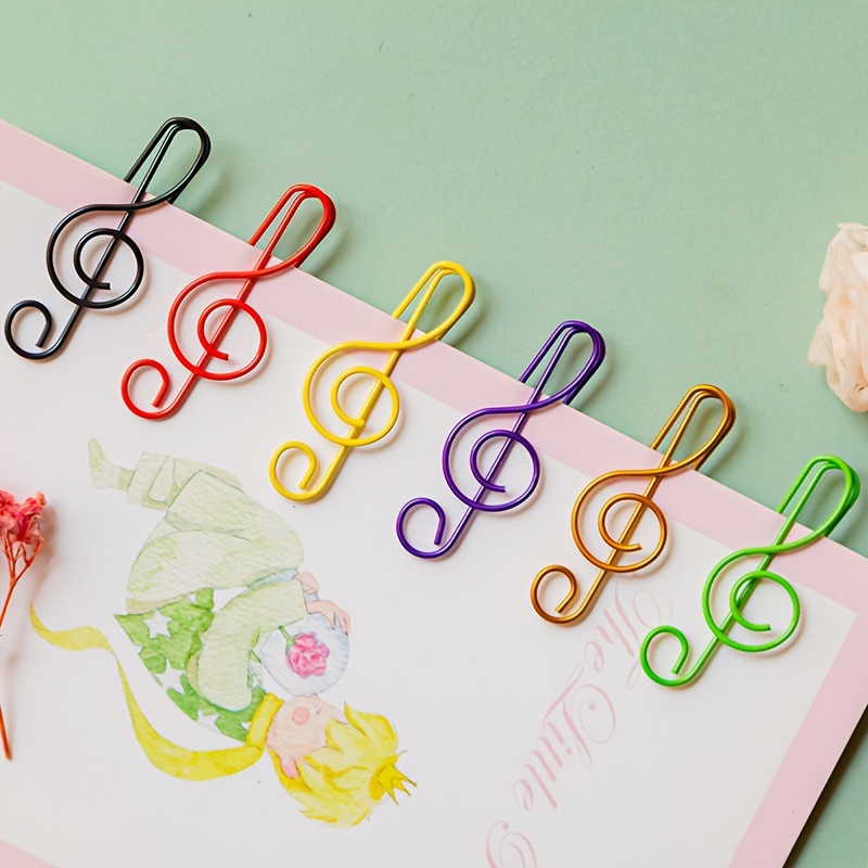 

35pcs Color Metal Note Clip Music Stationery Treble Clef Small Bookmark Pin Note Bookmark Gift
