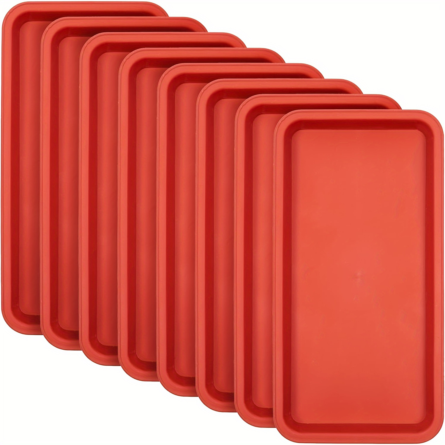 

Rectangular Plastic Trays, Of 3 - Rectangle , Red