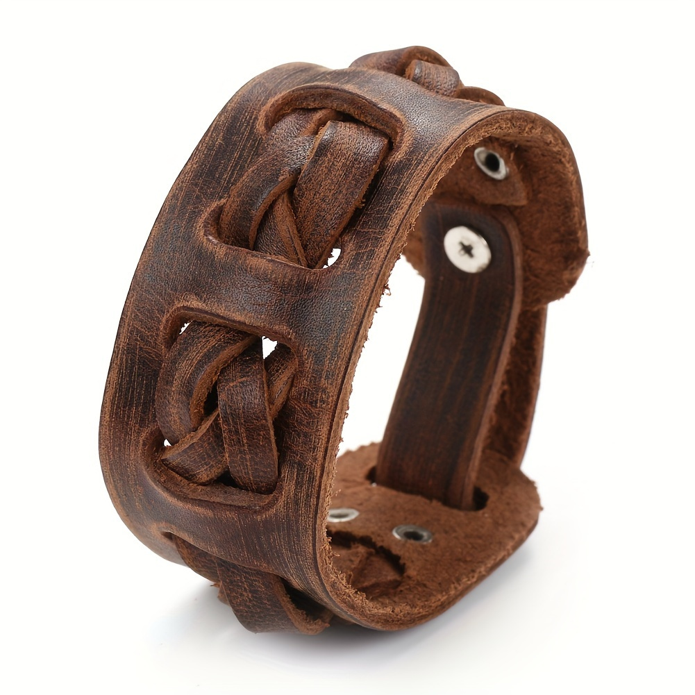 

1pc Alloy Cowhide Bracelet, Suitable For